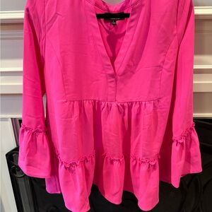 Pomander Place Fuchsia Ruffle Blouse